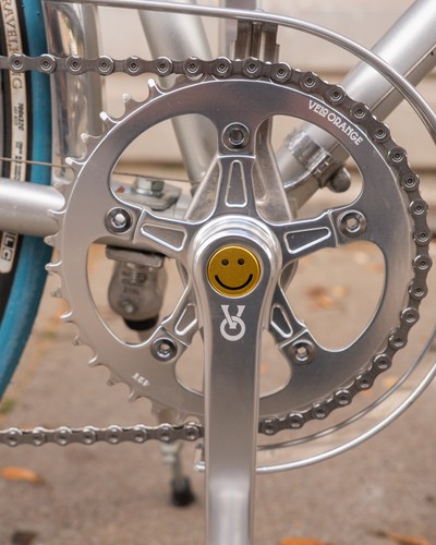 Smiley aluminium crankset caps - smiley,